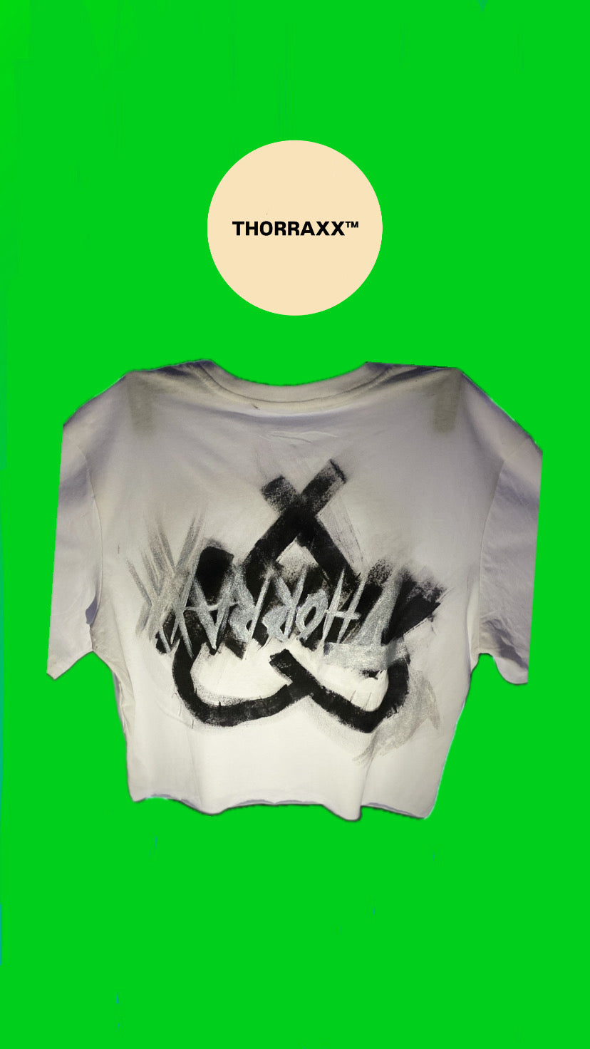 THORRAXX™ EVOL Box-Cut Crop T-Shirt – Hand-Painted Graphics